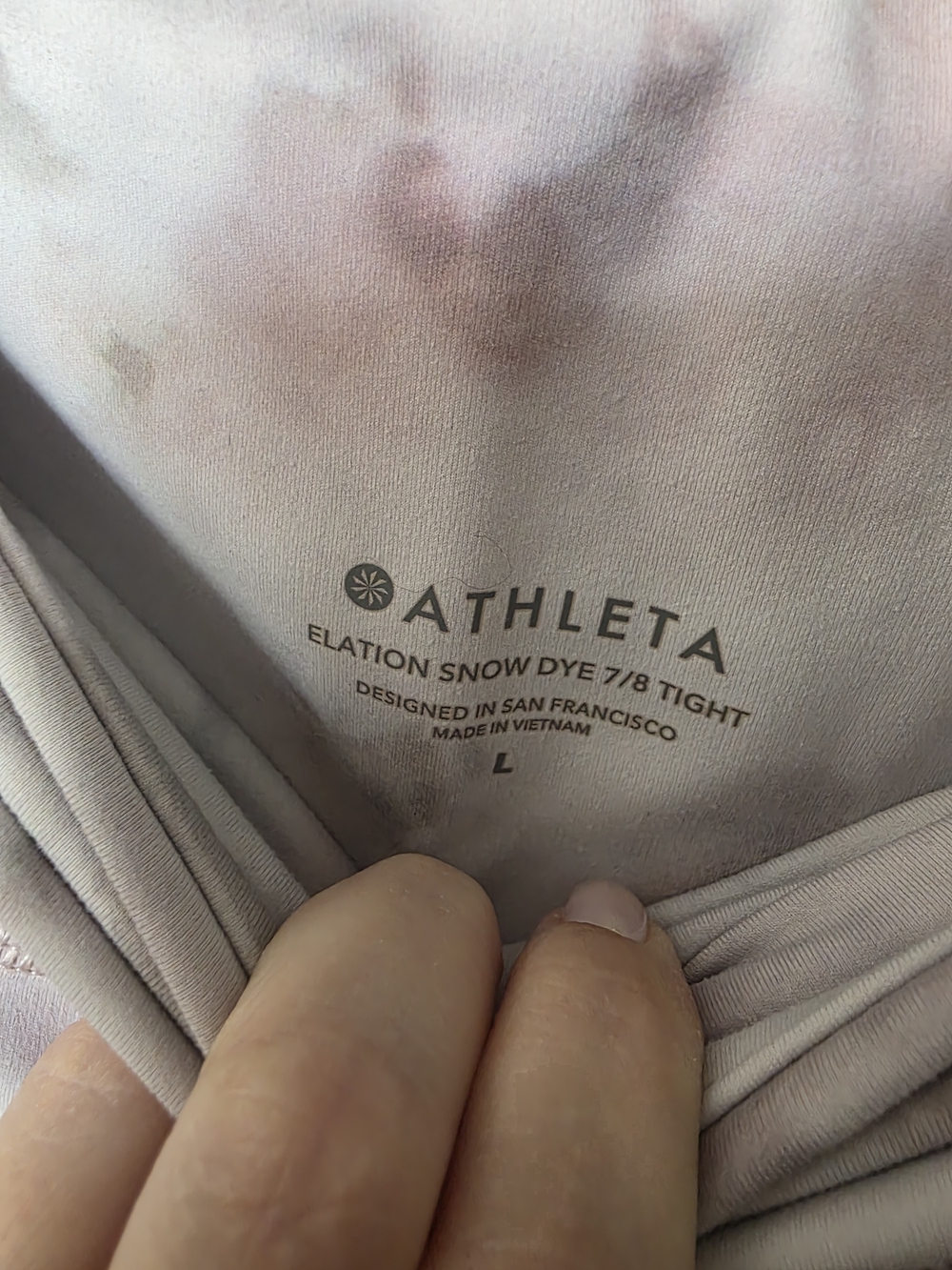 Athleta Pink Elation Snow Dye 7/8 Tight Athletic Legging, L - Picture 4 of 4
